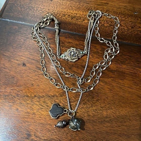 Lucky Brand 3-Strand W/Charms Turquoise Necklace—GORGEOUS! Excellent Cond! - Picture 1 of 15